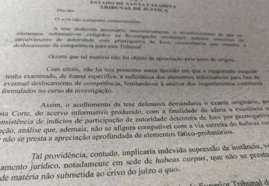 TJSC não concede Habeas Corpus que questionou competência da Operação Ponto Final