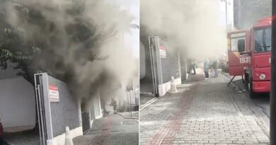 Incêndio mobiliza Corpo de Bombeiros na Rua das Palmeiras, em Blumenau