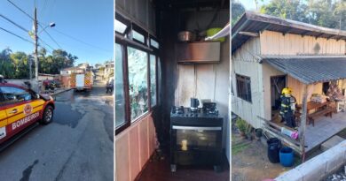 Incêndio atinge cozinha de residência no bairro Salto, em Blumenau