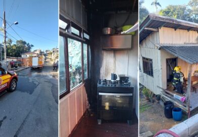 Incêndio atinge cozinha de residência no bairro Salto, em Blumenau