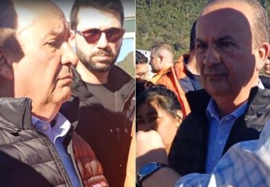 Indígenas militantes fazem manifestação contra  visita de Jorginho Mello na Barragem de José Boiteux