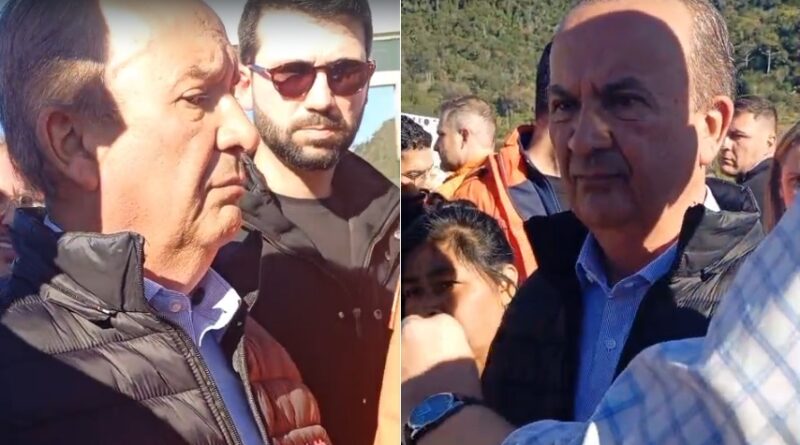 Indígenas militantes fazem manifestação contra  visita de Jorginho Mello na Barragem de José Boiteux