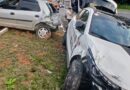 Colisão entre dois carros deixa motorista ferido na BR-470, em Apiúna