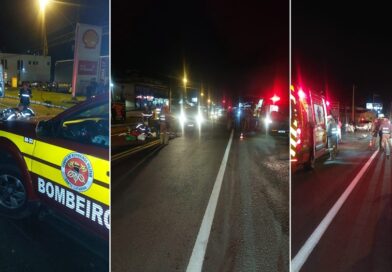 Pedestre fica gravemente ferido após ser atropelado por motocicleta na SC-108, em Blumenau
