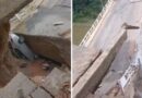 Ponte desaba e carro cai durante travessia em Canelinha