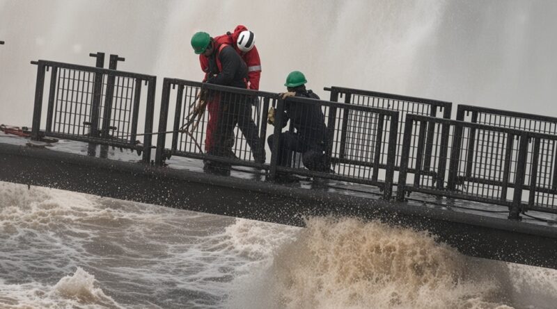 Cheia nas Cataratas do Iguaçu leva à retirada de grades de passarela